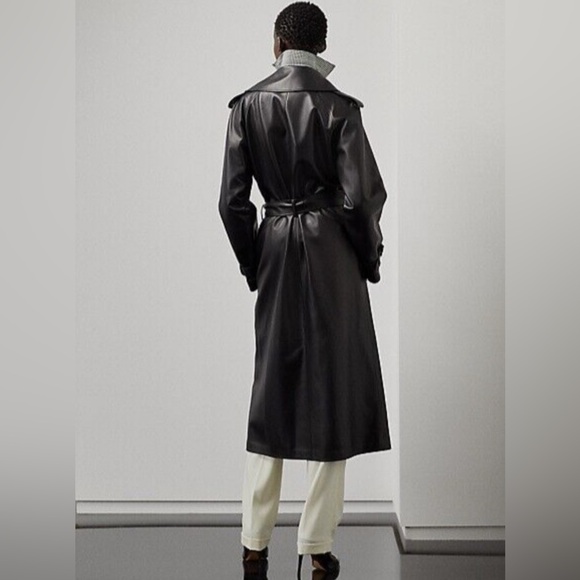 Ralph Lauren Purple Label Leather Trench Coat - Picture 3 of 9